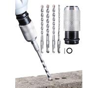 Rotary Hammer Adapter with 4 Impact Drill Bits Set, Electric Drill Wrench to Electric Hammer Conversion Convert Adapter (1 Set)