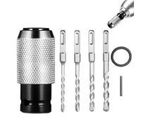 Rotary Hammer Adapter with Impact Drill Bits Set, 4 Sizes Rotary Hammer Adapte, Quick Release Adapters Converter for Drills Wrench (1PCS+4Drills)