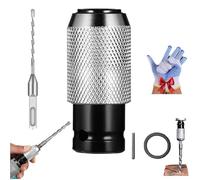 Rotary Hammer Adapter with Impact Drill Bits Set, Air Hammer Socket Adapter Forged From Chrome Vanadium Steel, Converting Impact Wrenches Into Electric Hammers (1set+6×110mm)