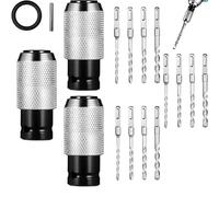 Rotary Hammer Adapter with Impact Drill Bits Set - Electric Hammer to Drill Converter, Impact Tool Adapter with 4 Sizes of Bits, Boost Your Drilling, Ready for Tough Materials (3Set)