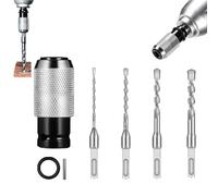Rotary Hammer Adapter with Impact Drill Bits Set - Electric Hammer to Drill Converter, Portable Electric Converter Wrench Adapter 4 Sizes Bits Ready for Tough Materials ([6+8+10+12]mm,Silver)