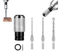 Rotary Hammer Adapter with Impact Drill Bits Set - Electric Hammer to Drill Converter, Portable Electric Converter Wrench Adapter 4 Sizes Bits Ready for Tough Materials ([6+8+10]mm,Silver)
