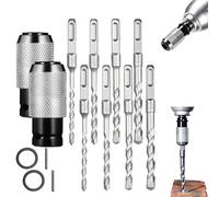 Rotary Hammer Adapter with Impact Drill Bits Set, Electric Hammer to Drill Converter, Quick Release Adapter Converter with Adapter and 4 Hammer Bits Gift for Men, Friend, Family (2pcs)
