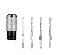 Rotary Hammer Adapter with Impact Drill Bits Set for Concrete, Wood, Heavy-Duty Electric Hammer to Drill Converter for Home Improvement & Professional DIY (Adapter+6+8+10+12mm)