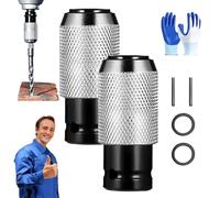 Rotary Hammer Adapter with Impact Drill Bits Set, Multifunctional Electric Hammer to Drill Converter with Adapter&4 Size Hammers Bits, Electric Extension Tool Kit for Hammer Adapted Tool (2pcs)