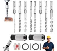 Rotary Hammer Adapter with Impact Drill Bits Set, Multifunctional Electric Hammer to Drill Converter with Adapter and 4 Hammers Bits, Quick Release Adapters Converter Electric Extension Tool Kit