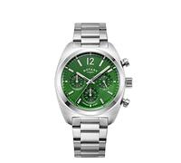 Rotary Montre Quartz Homme 40.00mm avec Cadran Bleu analogique et Bracelet en Bracelet en Acier Argent GB05485/05