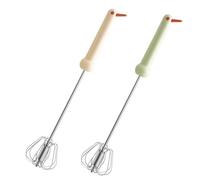 Rotary Semi Automatic Whisk Kitchen Gadget for Effortless Mixing | Hand Crank Blender with Stainless Coil for Eggs Batter Dressings Smoothies and Camping Meal Prep