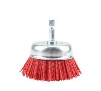 Rotary Steel Wire Wheel Brush, Brosse métallique abrasive de 75 mm, tige de 6 mm, grain 80-240, for perceuse, outil rotatif, multicolore(Red Grit80,1Pcs)