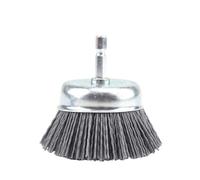 Rotary Steel Wire Wheel Brush, Brosse métallique abrasive de 75 mm, tige de 6 mm, grain 80-240, for perceuse, outil rotatif, multicolore(Grey Grit120,2Pcs)