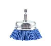 Rotary Steel Wire Wheel Brush, Brosse métallique abrasive de 75 mm, tige de 6 mm, grain 80-240, for perceuse, outil rotatif, multicolore(Blue Grit240,1Pcs)