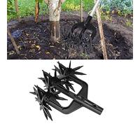 Rotarys Cultivator Garden Tool, 2 in 1 Soil Scarifier Tool Adjustable Rotarys Cultivator Hand Held Garden Rake Tiller for Grass