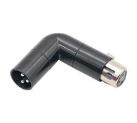 Rotatable Angle Adjustment XLR Adapter L Shaped XLR Connector, 3 Pin Right Angle Plug Male to Female Mic Cable Coupler
