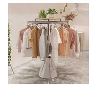 Rotatable Round Clothing Rack, Retail Display Garment Rack Commercial Clothing Hanging Rack Floor Standing Clothes Rack For Hanging Apparel And Placement Of Accessories ( Color : Silver , Size : 60x13