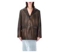 Rotate Birger Christensen - Leather Blazer - Femme - Vestes - Brun - Taille: 36 FR
