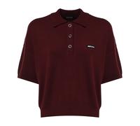 Rotate Birger Christensen - Polo en maille Slinky - Femme - Tops - Rouge - Taille: 36 FR