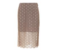 Rotate Birger Christensen - Scallop Sequin Midi Skirt - Femme - Jupes - Brun - Taille: 42 FR