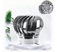Rotatif Extracteur De Fumées, Capuchon de Cheminée Rotatif en Acier Inoxydable, Conduit De Fumée Sortie De Toit, Éolien Hotte D'échappement pour Fermes Toits Usines(350mm/13.7in)