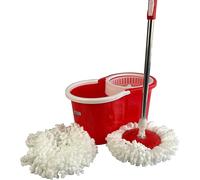 Rotatif Serpillière Et Seau Ensemble Avec 2 Super Absorbant Microfibre Tête Easy