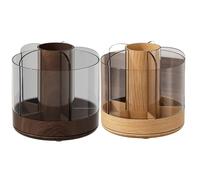 Rotating Brush Holder - Makeup Organizer for Countertop | Acrylic with 6 Slot Detachable Design, High Transparency Storage, Cosmetics Nail Gel Lipstick Perfume Tool Display