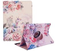 Rotating Case for iPad 9.7 Inch 6th Generation, 5th Generation/iPad Air 2/iPad Air - 360 Degree Rotating Stand Protective Cover with Auto Sleep/Wake (Peony Flower)