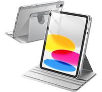 Rotating Case for iPad (A16) 11th/10th Generation (2025/2022) with Pencil Holder,360 Degree Rotating Stand Protective Case Cover,Transparent Back (Silver)