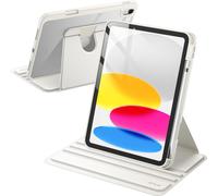 Rotating Case for iPad (A16) 11th/10th Generation (2025/2022) with Pencil Holder,360 Degree Rotating Stand Protective Cover Case,Transparent Back (White)