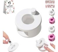 Rotating Cat Eye Magnet, Automatic Glass Bead Suction of Cat Eye's Nail, 360° Cat's Eyes Magnets, Portable DIY Rotating Magne Tool for Women Girls Beginner Nails (White without Ball Magnet)