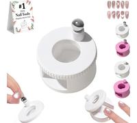 Rotating Cat Eye Magnet, Automatic Glass Bead Suction of Cat Eye's Nail, 360° Cat's Eyes Magnets, Portable DIY Rotating Magne Tool for Women Girls Beginner Nails (White with Ball Magnet)