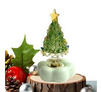 Rotating Christmas Tree Ornament, Mini Tabletop Holiday Tree Decor, 1.97x1.97x3.54 inches Fake Christmas Trees with Festive Display Design, Compact Desktop Decoration for Home Office and Party Use