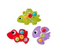 Rotating Dinosaur Set | Suction Cup Spinners Educational | Mesmerizing Rotating Dinosaur Kid Suction Spinner Toys For Kids Boys Girls Teething Bath Home Travel Table High Chair Window
