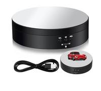 Rotating Display Stand, 3 Speed Adjustable Motorized Rotating Display Turntable Stand for Photography Products Shows, Jewelry, Watch([Black 138MM Mirror Model English Version])