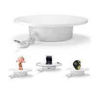 Rotating Display Stand, Motorized Rotating Display Stand, Noiseless Automatic Usb Revolving Platform, Photography Turntable(White)