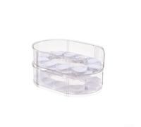 Rotating Egg Storage Box Multi-Layer Organizer 28.7x20x7.6CM PET PP | Stores up to 20 eggs Raised edges hold chicken and duck eggs Transparent or white-transparent cold-resistant material