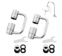 Rotating Faucet Extender, Rotatable Faucet Aerator Extension, Rotatable Faucet Extension ForBathroom Sink, Kitchen Bathroom Sink Sprayer(2pc)