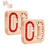 Rotating Magic Bean Fingertip, Rotating Magic Bean Fingertip Toy Wood Puzzles, Funny Beans Brain Teaser, Kids Puzzles Interactive Toy for Kids Adults (2 Pcs,Acrylic Beads)