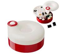 Rotating Magnetic Sewing Kit,21PCS Sewing Kit, Rotating Magnetic Design, DIY Sewing Supplies Organizer Box, Organized Compartments (Red)