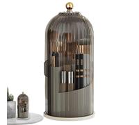 Rotating Makeup Brush Holder 360 Rotatable Lid Makeup Organization | Cosmetics Organizer Dustproof Cover Makeup Brush Organizer Skincare Storage Vanity Desktop Bathroom Dressing Table