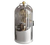 Rotating Makeup Brush Organizer, 360° Cosmetic Storage with Lid, Lipstick & Beauty Tool Holder for Vanity, Desktop, Bathroom (Durable ABS, 27x12.2cm)