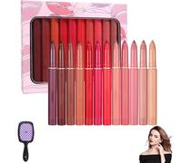 Rotating Sharpenable Matte Lipstick Pencils, Occasionalous 12 Colors Crayon Lipstick, Precision Tip Matte Lip Crayon Waterproof Lip Gloss Stain Set (03)