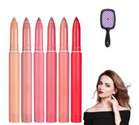 Rotating Sharpenable Matte Lipstick Pencils, Occasionalous 12 Colors Crayon Lipstick, Precision Tip Matte Lip Crayon Waterproof Lip Gloss Stain Set (01)