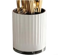 Rotating Utensil Holder 360 Spin Kitchen Organizer(White + Black)