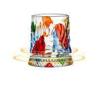 Rotating Whiskey Glass - Crystal Drinking Cup | 360° Soccer Design