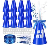 Rotatingpals Lot de 12 mégaphones Cheer en plastique à faire soi-même, accessoire de fête « We're #1 » - Décoration de centre de table pour l'école, les encouragements, le sport, les matchs, les