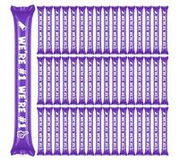 Rotatingpals Lot de 48 bâtons de tonnerre violets « We Are Number One School Team Spirit Boom Stick » pour fête de football, basket-ball, événements sportifs, célébration de pom-pom girl