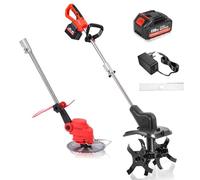 Rotavateur de Jardin électrique 21 V, cultivateur de Sol et rotovateur 1300 TR/Min, Largeur de labourage de 30 cm, Profondeur de Travail de 22 cm, Affichage LED pour pelouse 1 Electric 198TV Battery