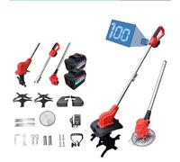 Rotavateur de jardin électrique sans fil, 4 lames avec double tambour pour une culture efficace du sol, idéal pour l'entretien de la ferme, de la cour, de la pelouse et du verger