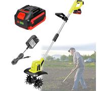 Rotavateur de jardin sans fil - Outil puissant de culture de sol avec batterie au lithium 4 Ah et chargeur rapide pour pelouse et jardinage
