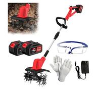 Rotavateur de Sol électrique, rotavateur Jardin portatif 2 en 1, poignée télescopique réglable, avec Batteries, for charrue, Terres agricoles, sols Meubles, Remise état, friche