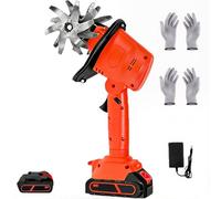 Rotavator de Jardin Électrique 550W, Mini Tilleuse sans Fil avec 1/2 Batteries & Manche Long, 2 Paires de Gants, Profondeur de Labour 10 Cm Et Largeur de Travail 10 Cm, Cultivateur Électriq A Battery